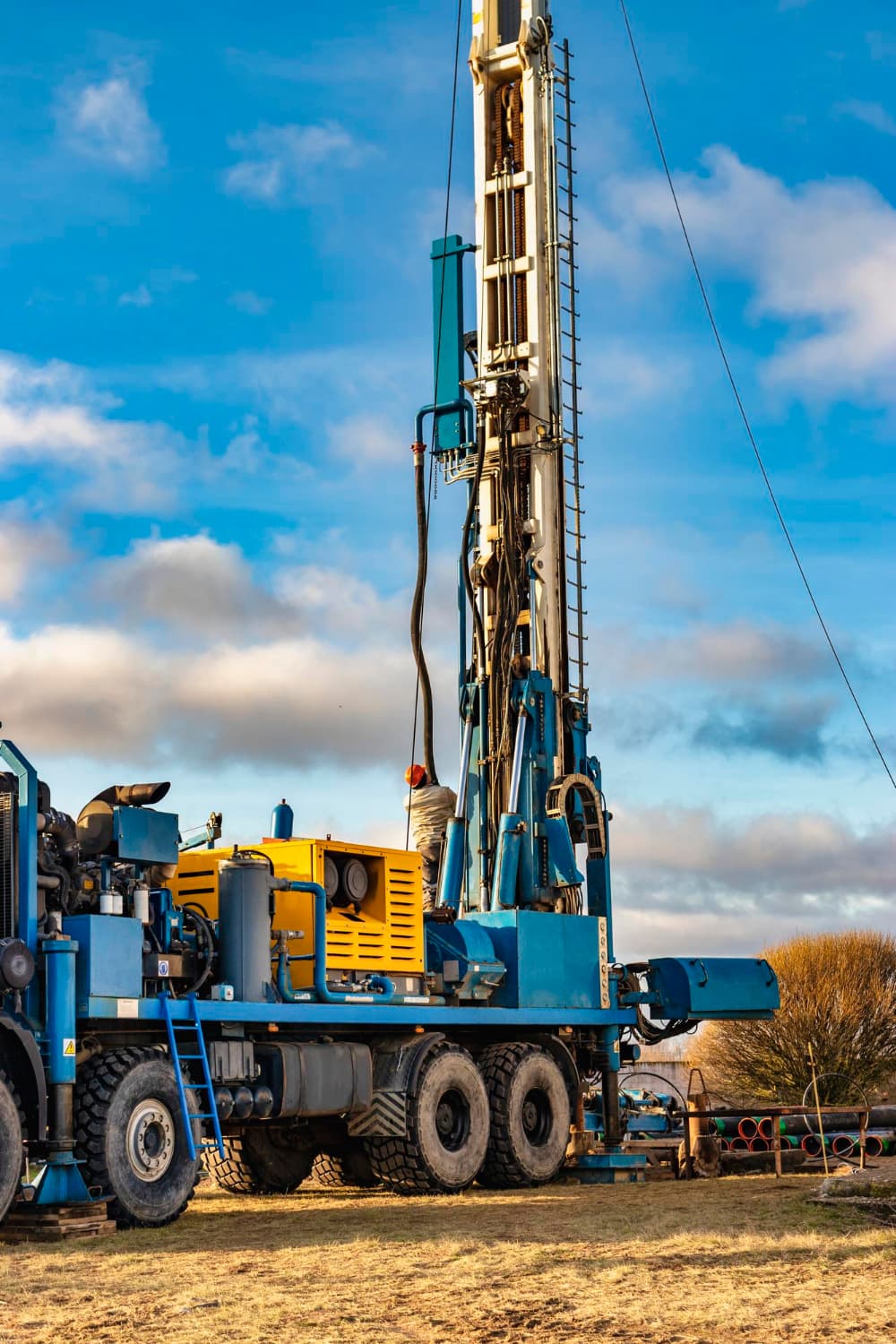 HydroDrill Experts truck-mounted rig drilling a borehole on site in Zimbabwe